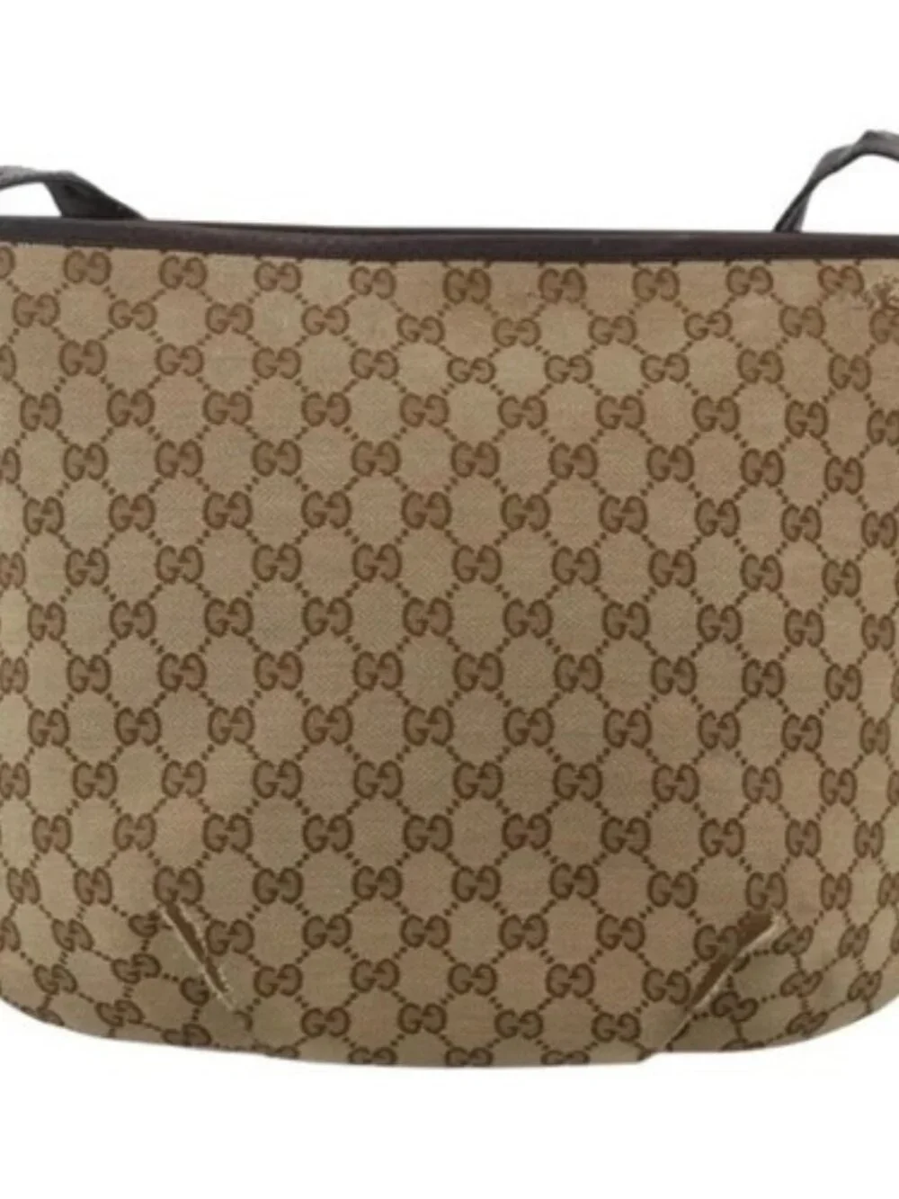 GUCCI GG Canvas Shoulder Bag Outlet Beige Silver 388930 Auth BA11771